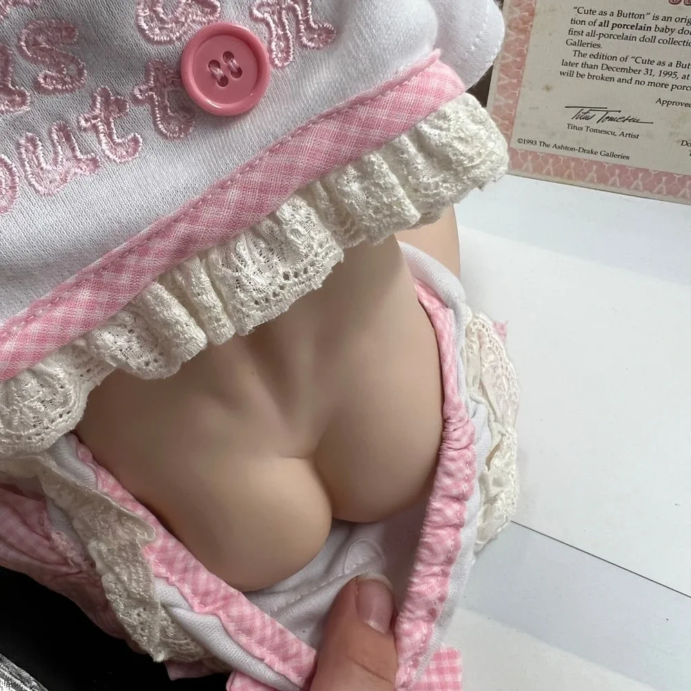 Ashton Drake Titus Tomescu Cute as a Button Porcelain Doll Barely Yours 1993 COA